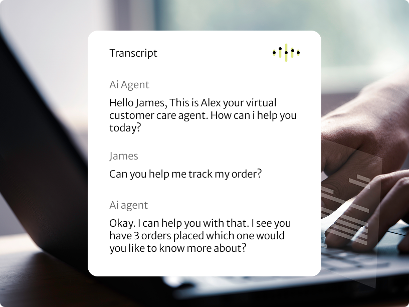 screen shot of Ai agent chat